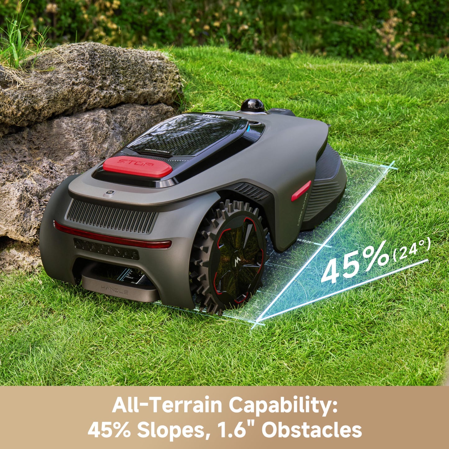 MOVA LiDAX Ultra 2000 Robot Lawn Mower with 4G for 0.5 Acre, No Wire No RTK+360° 3D LiDAR+AI Vision Auto Mapping, Zero-Edge Cutting, Cut Height 1.2"-3.9", 45% Slope, 150 Mowing Zones, Anti-Theft