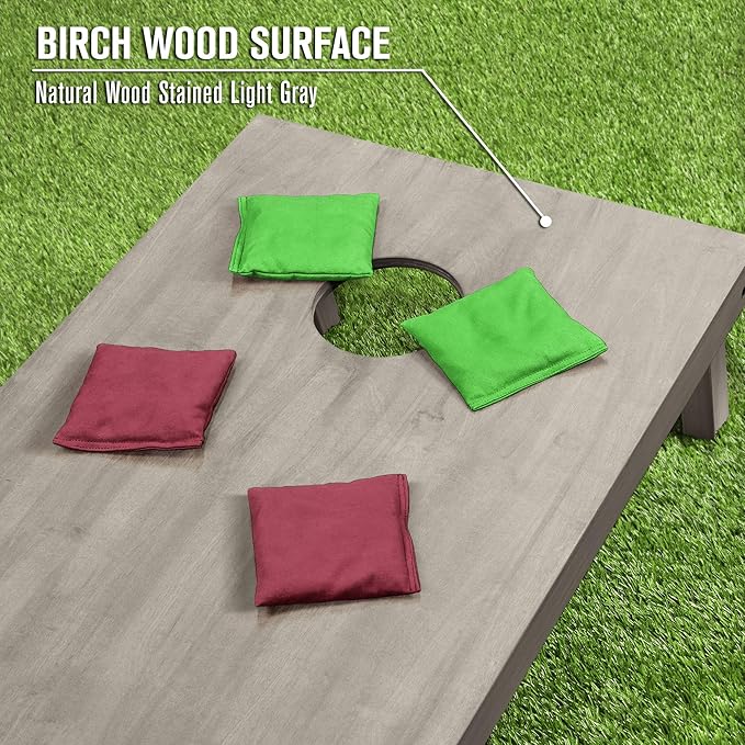 GoSports 4 ft x 2 ft Regulation Size Wooden Cornhole Boards Set - Includes Carrying Case and Bean Bags (Choose Your Colors) Over 100 Color Combinations