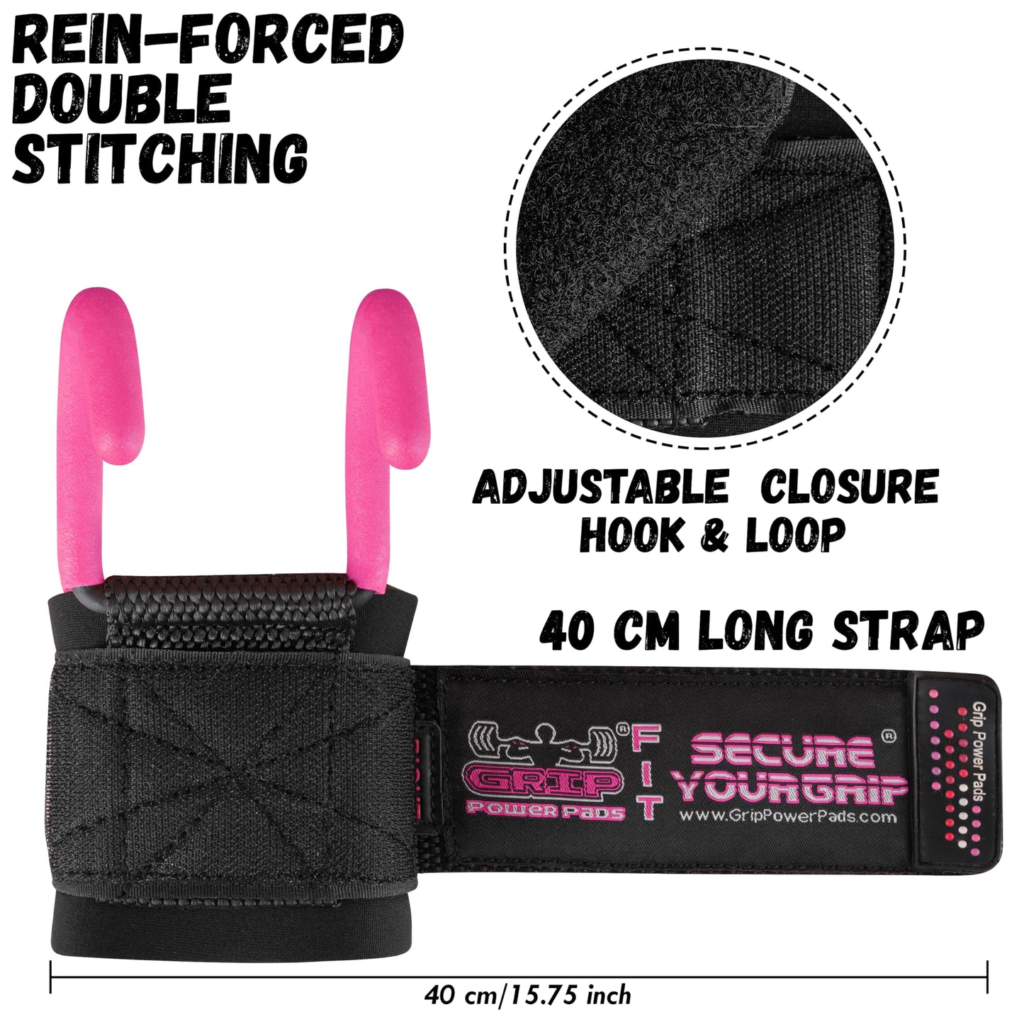 Weight Lifting Hooks with Wrist Wraps, Heavy-Duty Power Grips for Training, Deadlifts & Pull-Ups, Gym Strength Lifting Straps (Set of 2)