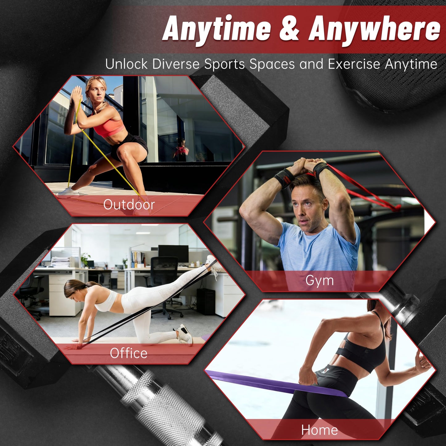 Resistance Bands for Working Out, 4-Level Pull Up Assistance Bands, Exercise Bands for Women & Men, Stretch Workout Bands for Full-Body Training, Fitness, Physical Therapy, Pull Up Bands at Home, Gym