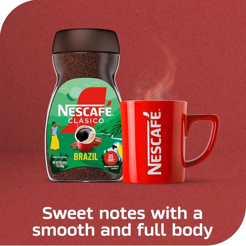 NESCAFÉ CLÁSICO Instant Coffee - Rich Flavor from Brazil | 7 Oz Jar for Quick Brews