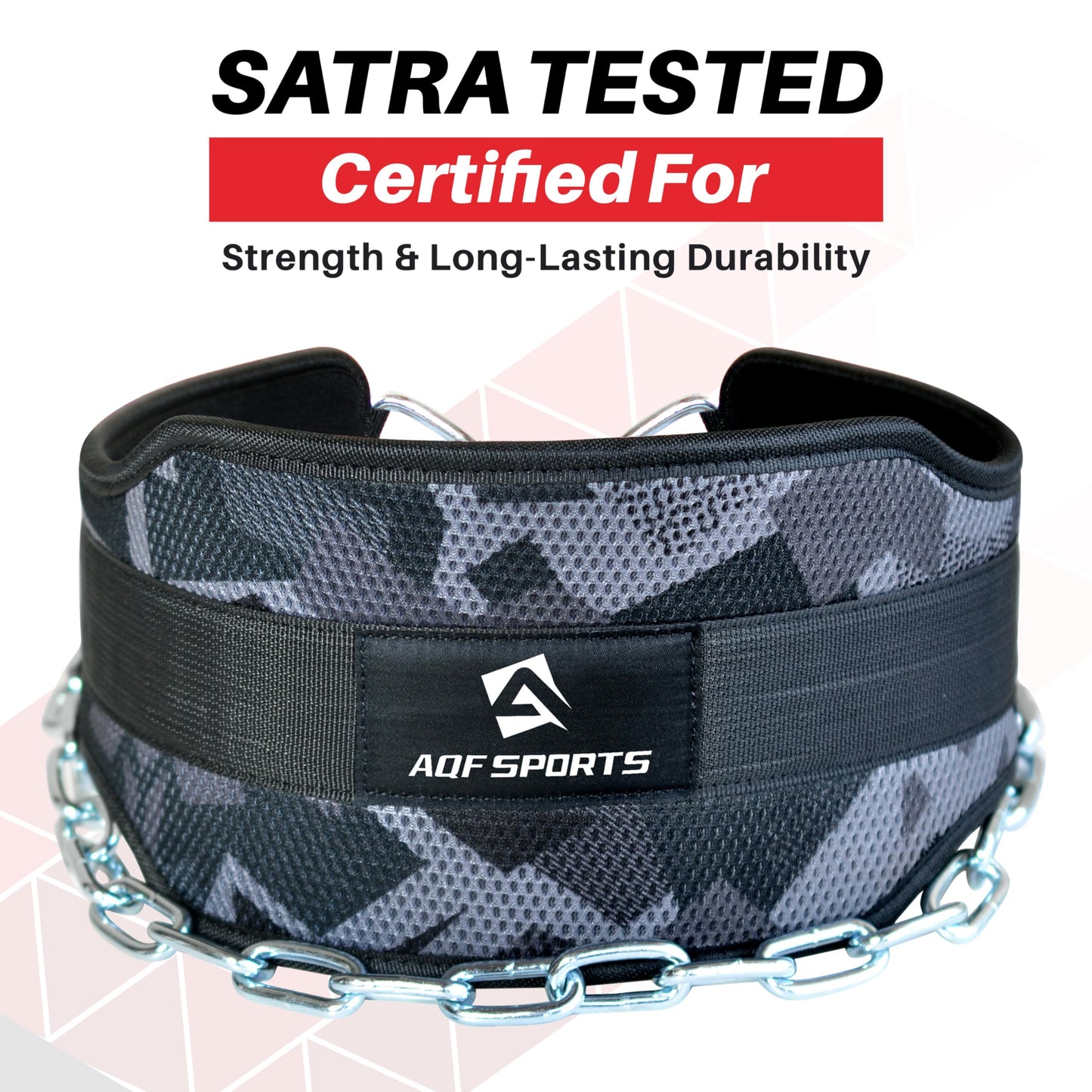 AQF Dip Belt for Weightlifting - Weight Belt with 36" Heavy Duty Steel Chain - Neoprene Padded Back Support Gym Lifting Belt for Powerlifting, Bodybuilding, Squat, Fitness & Pull up Training