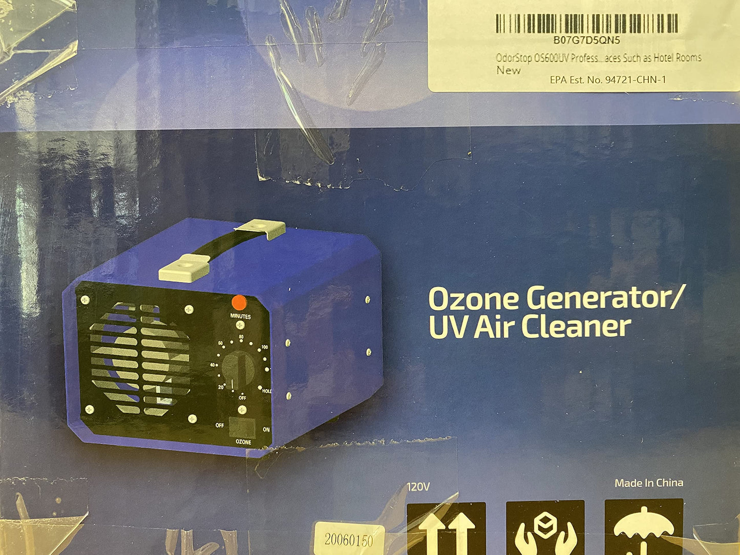 OdorStop OS600UV Professional Grade Travel Size/Mini Ozone Generator/UV Air Purifier for Areas of 600 Square Feet+, For Deodorizing and Purifying Small Spaces Such as Hotel Rooms