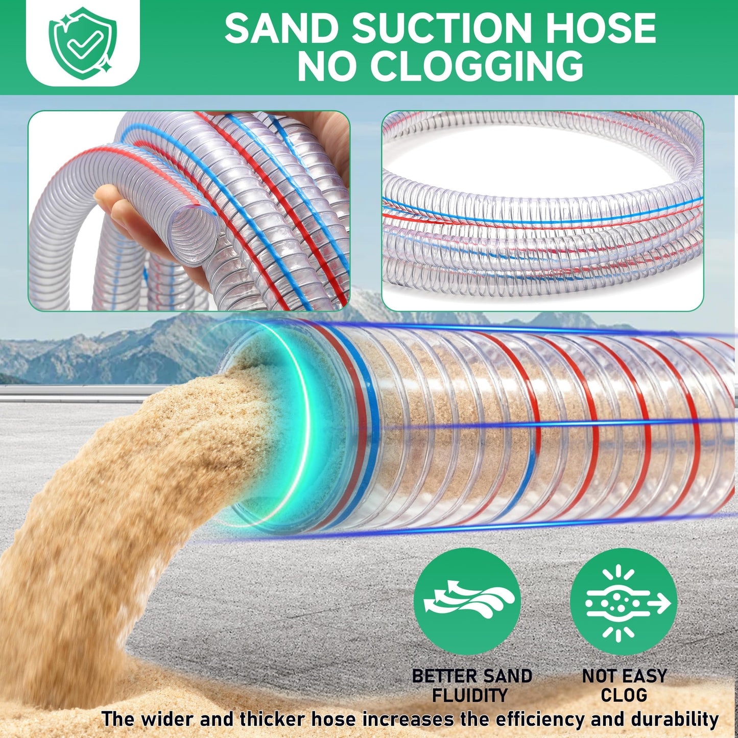 Tool Daily Pressure Washer Sandblasting Kit, Wet Sand Blaster for Pressure Washer with 18 FT Suction Hose, 1/4” Quick Connect, 5000 PSI