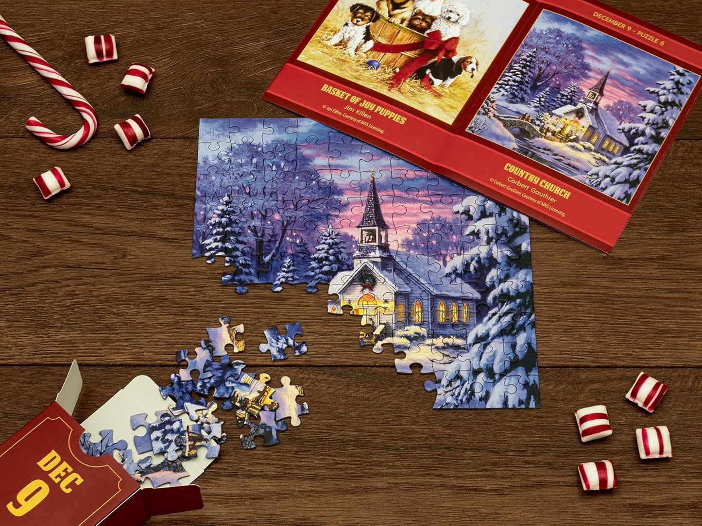 Unique Jigsaw Puzzle Advent Calendar 2025 - 12 Festive 100-Piece Puzzles for Family Fun