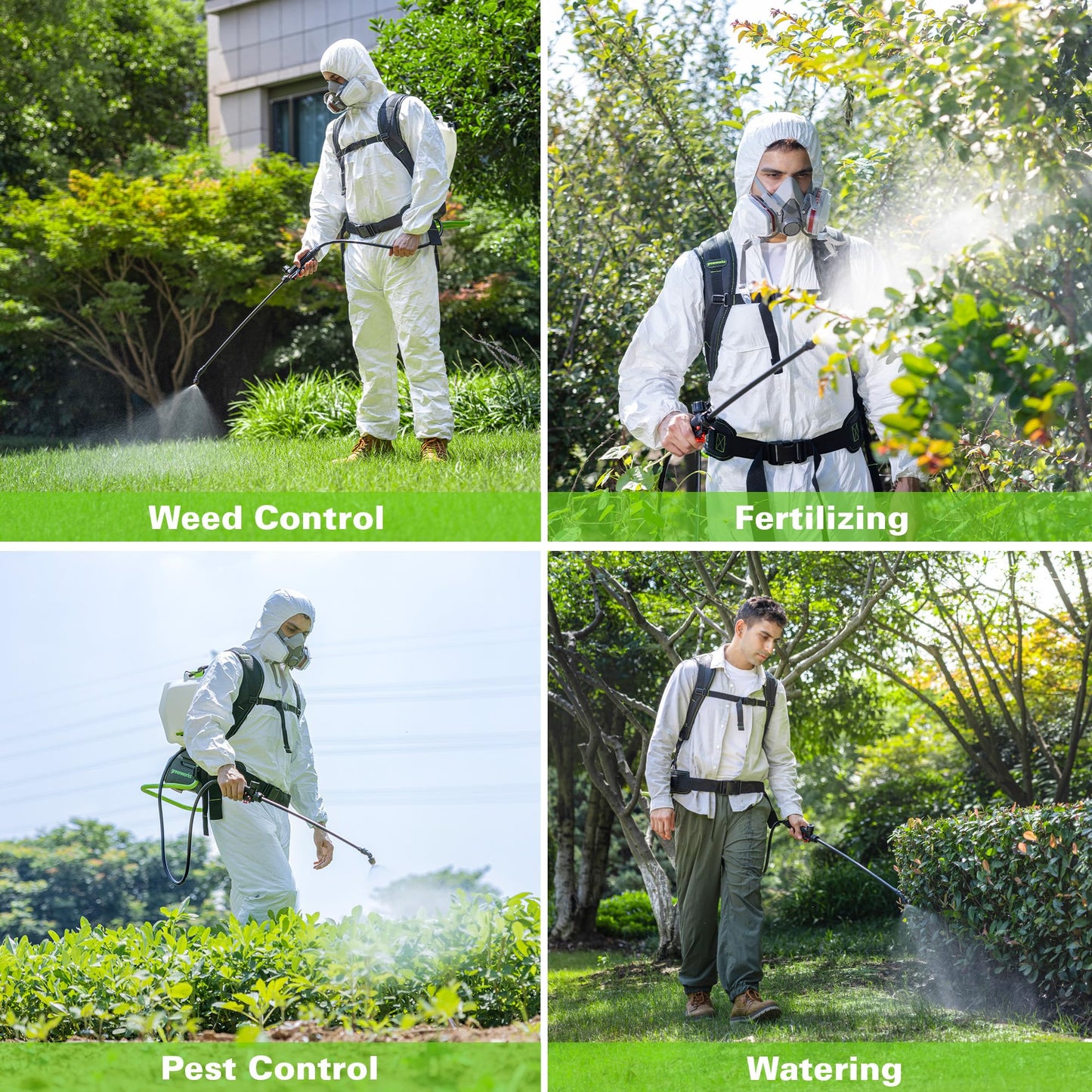 Greenworks 40V Cordless Backpack Sprayer (4 Gallon / 5 Tips / 25 FT Spray) For Weeding, Spraying, and Cleaning, Tool Only