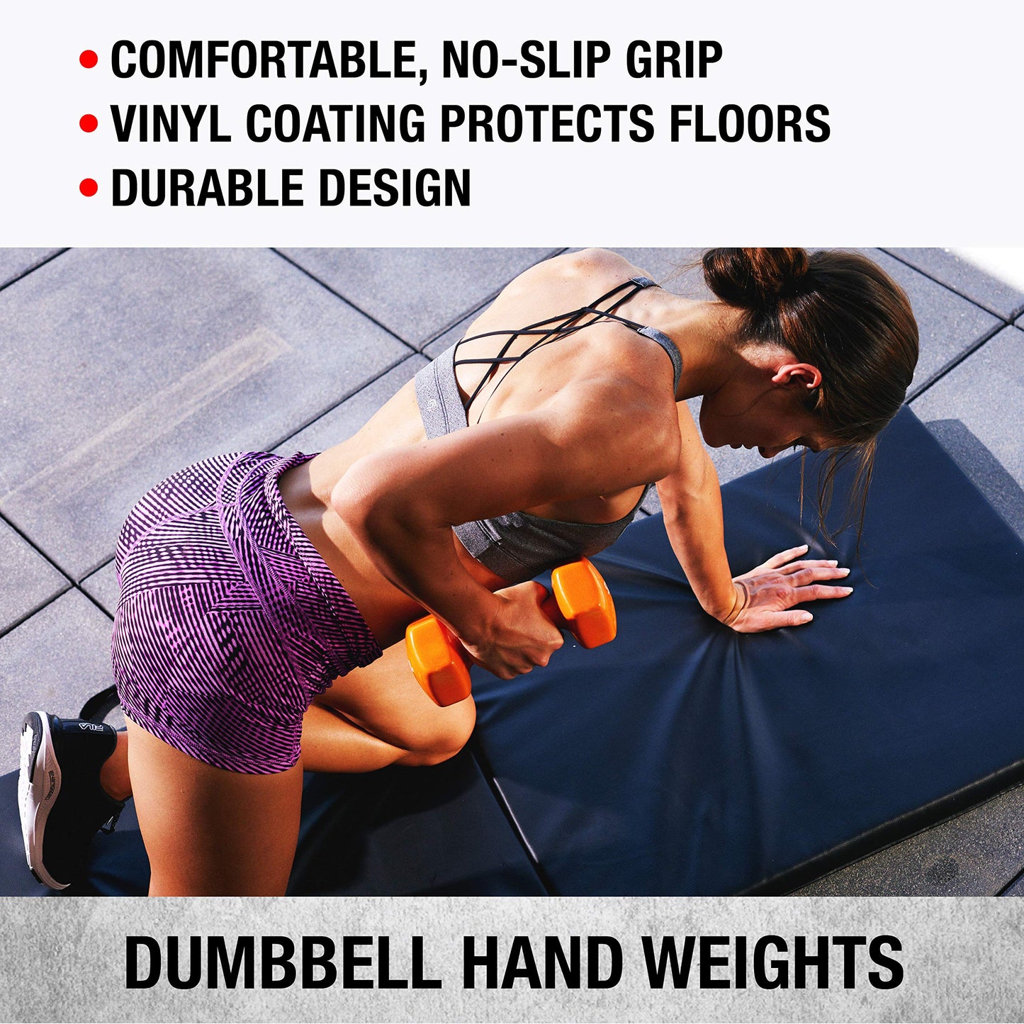 SPRI Deluxe Vinyl Coated Dumbbell Set (Pink) - 1 lb, Set of 2, Hand Weights for Muscle Toning, Step Aerobics, Strength Training, Professional-Grade Unisex Workout Equipment for Home & Gym