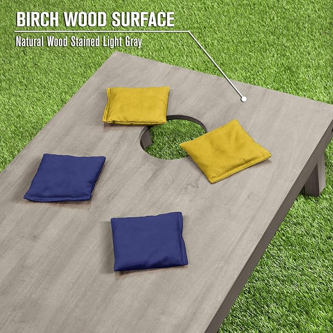GoSports 4 ft x 2 ft Regulation Size Wooden Cornhole Boards Set - Includes Carrying Case and Bean Bags (Choose Your Colors) Over 100 Color Combinations