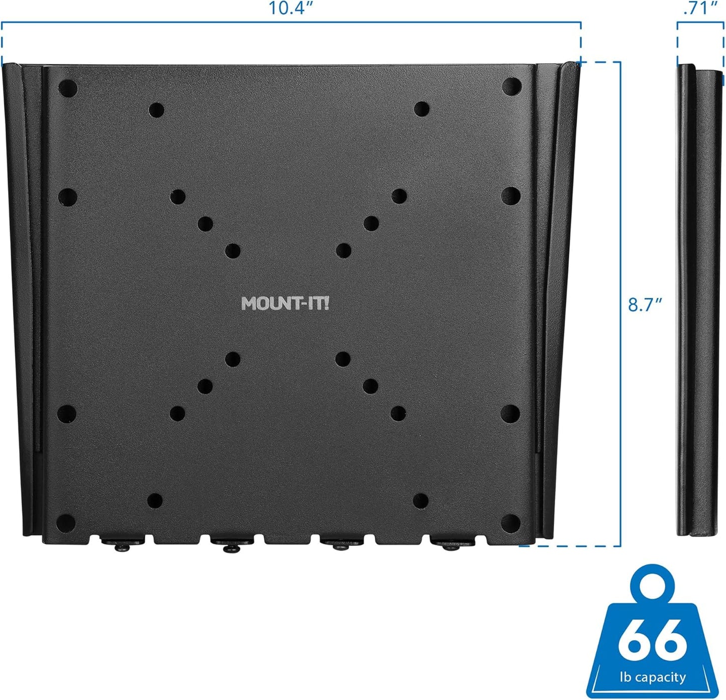 Mount-It! 2342 Inch 200x200 66 lb 0.7 Inch Low Profile Fixed TV Wall Mount Ultra Slim Flush Design for Screens Fits