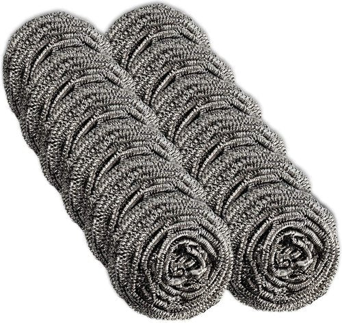 12 Pack Stainless Steel Scourers by Scrub It – Steel Wool Scrubber Pad Used for Dishes, Pots, Pans, and Ovens. Easy scouring for Tough Kitchen Cleaning.