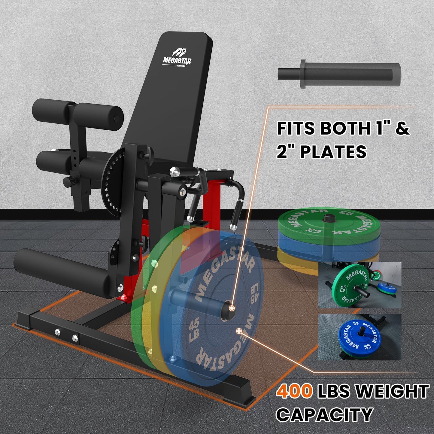 Leg Extension and Curl Machine, 3-in-1 Leg Machine with Adjustable Back, 800LB Capacity Leg Workout Equipment with Leg Holder for Small Spaces