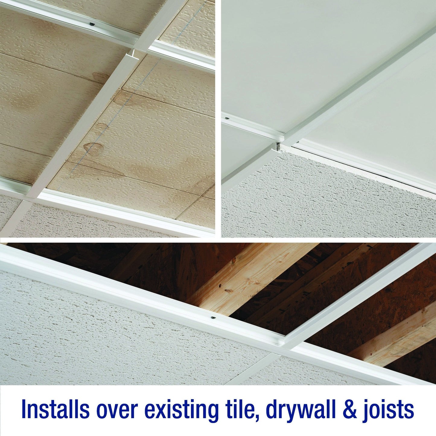 CeilingMAX 100 sq ft White Surface Mount Ceiling Grid Kit