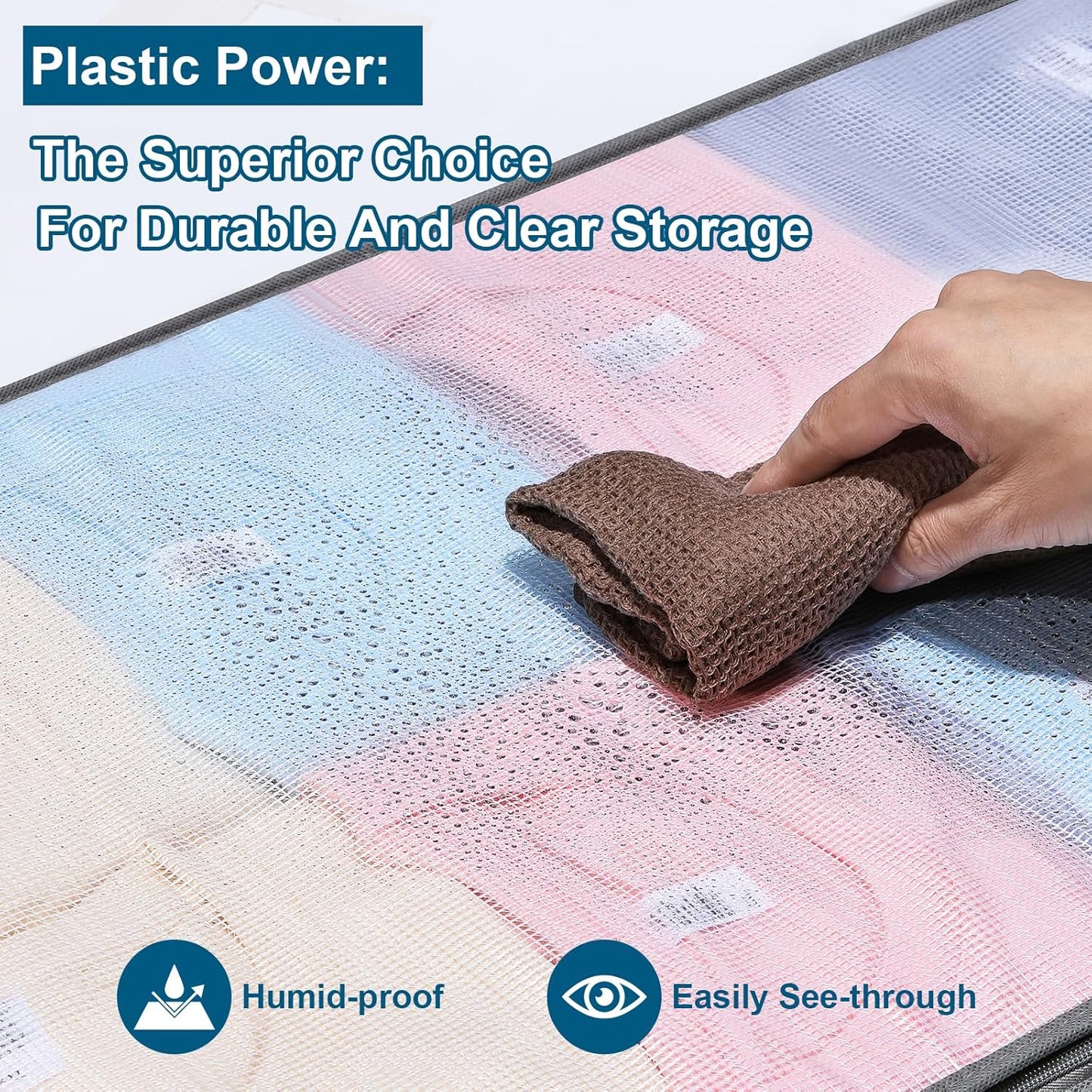 Skiennix Under Bed Storage Containers - Humid-Proof Plastic Bins for Clothes & Blankets | 2 Pack