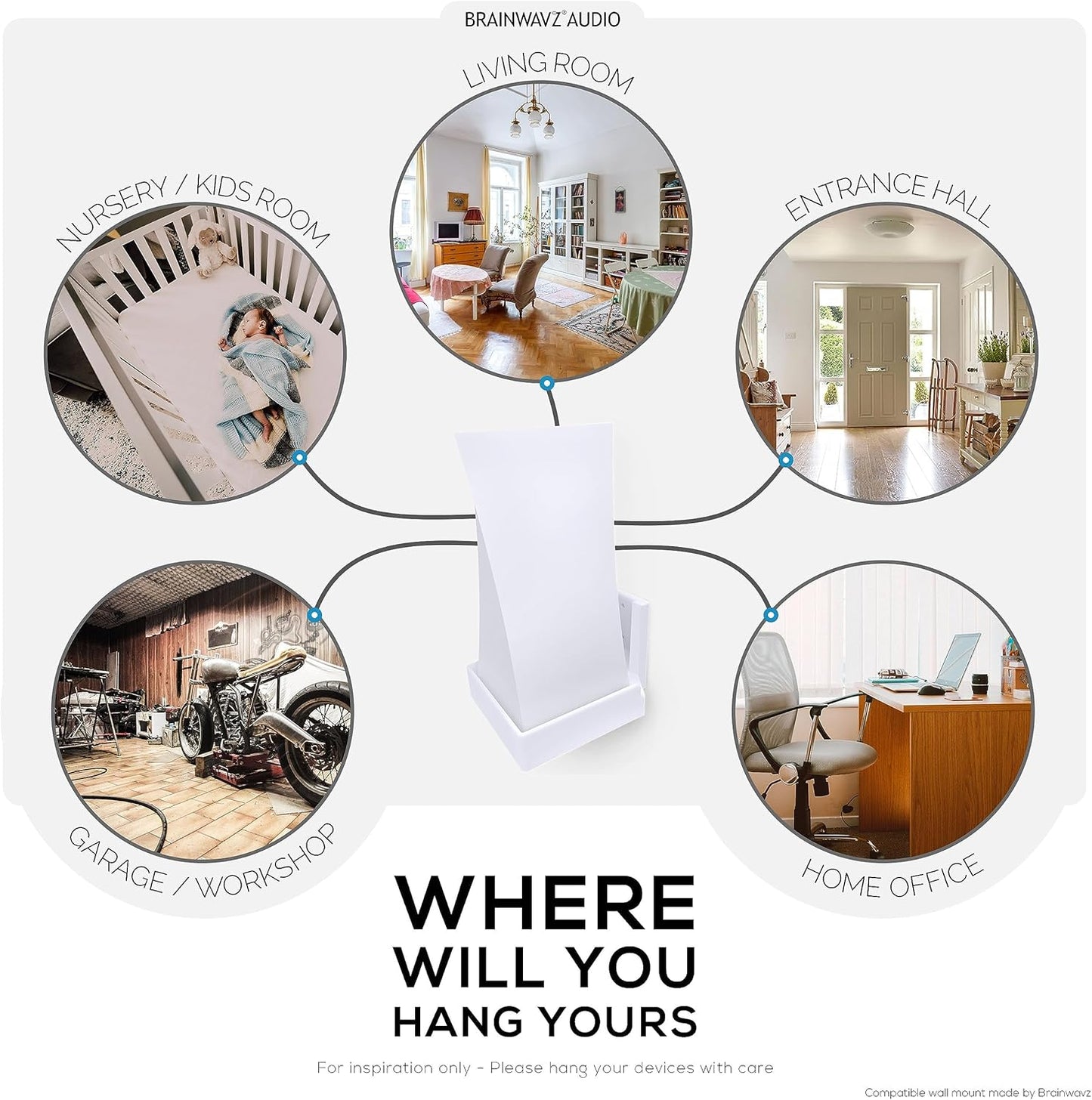 BRAINWAVZ AC3000 Wall Mount for Gryphon Tower Mesh WiFi Router, Easy to Install Holder Bracket, Reduce Interference