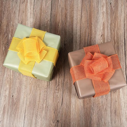 Burlap Ribbon by Yellow | 2-1/2 Inch Wired Edge for Mother's Day Bows & Gift Wrapping | 10 Yards/Roll