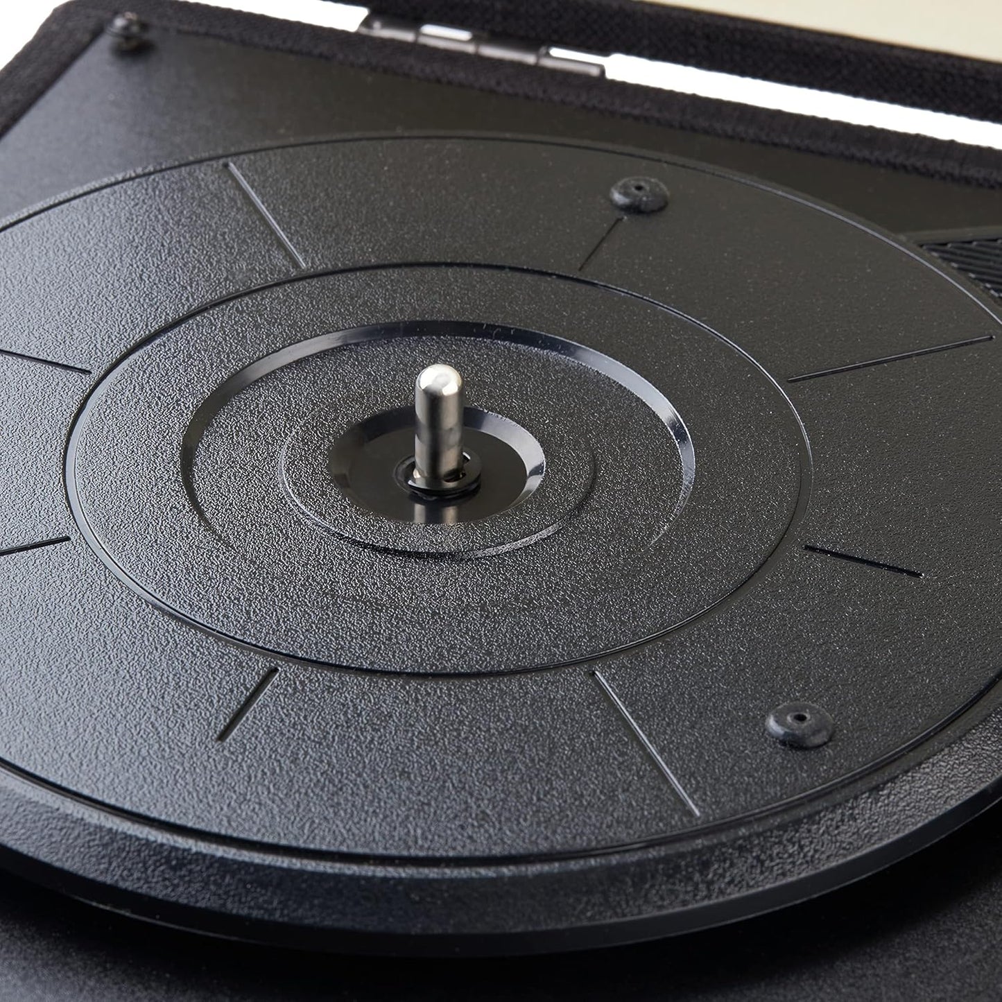 Amazon Basics 3-Speed, Portable Suitcase Vinyl Turntable Record Player with Built-in Stereo Speakers, Belt Drive
