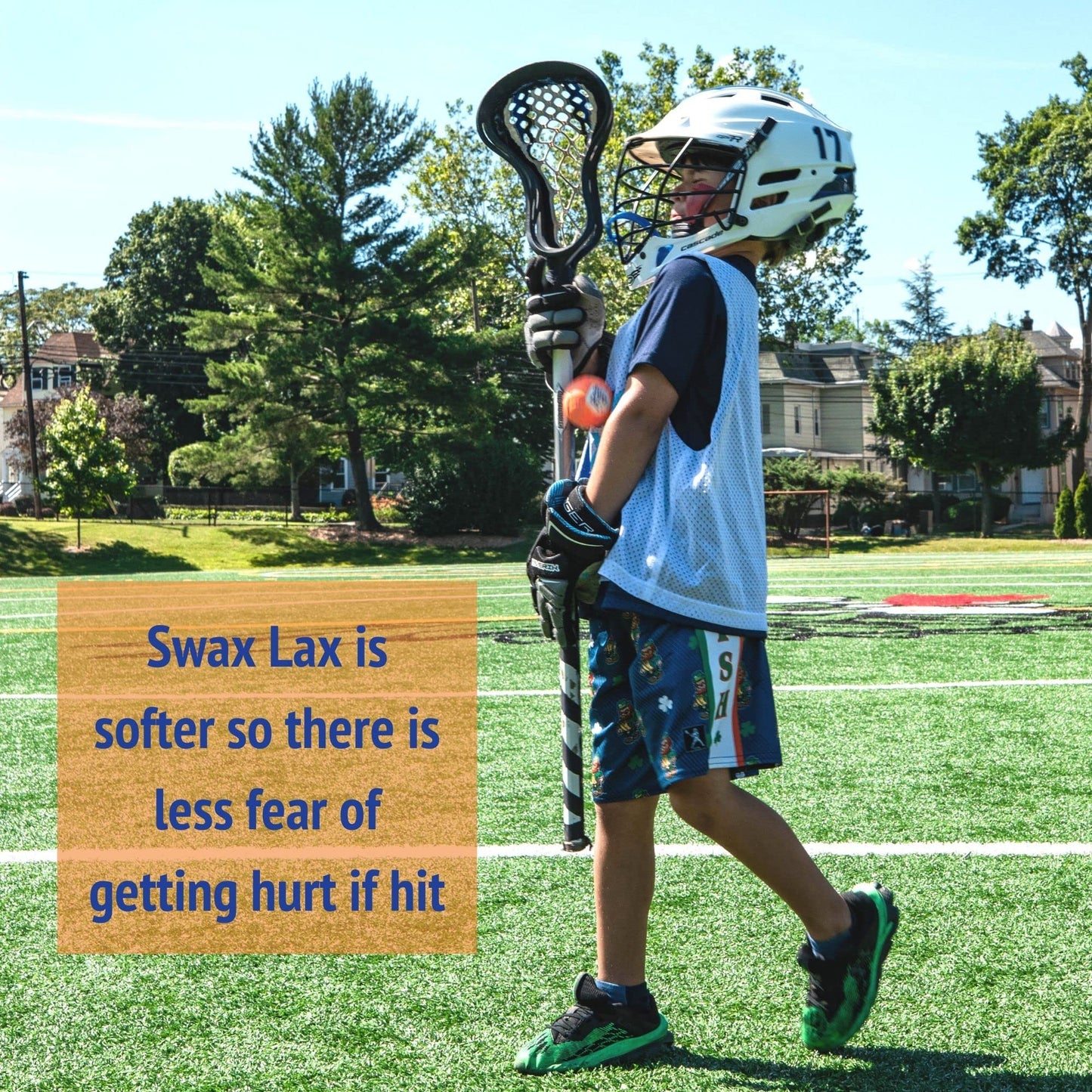SWAX LAX Lacrosse Training Ball - Indoor Outdoor Practice Less Bounce & Rebounds (1 Orange)