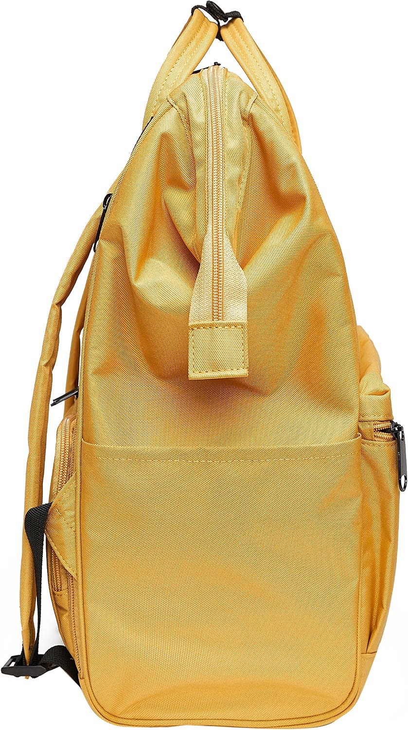 Backpack Kah&Kee Polyester Travel Functional Anti-theft School Laptop for Women Men (Yellow, Medium)