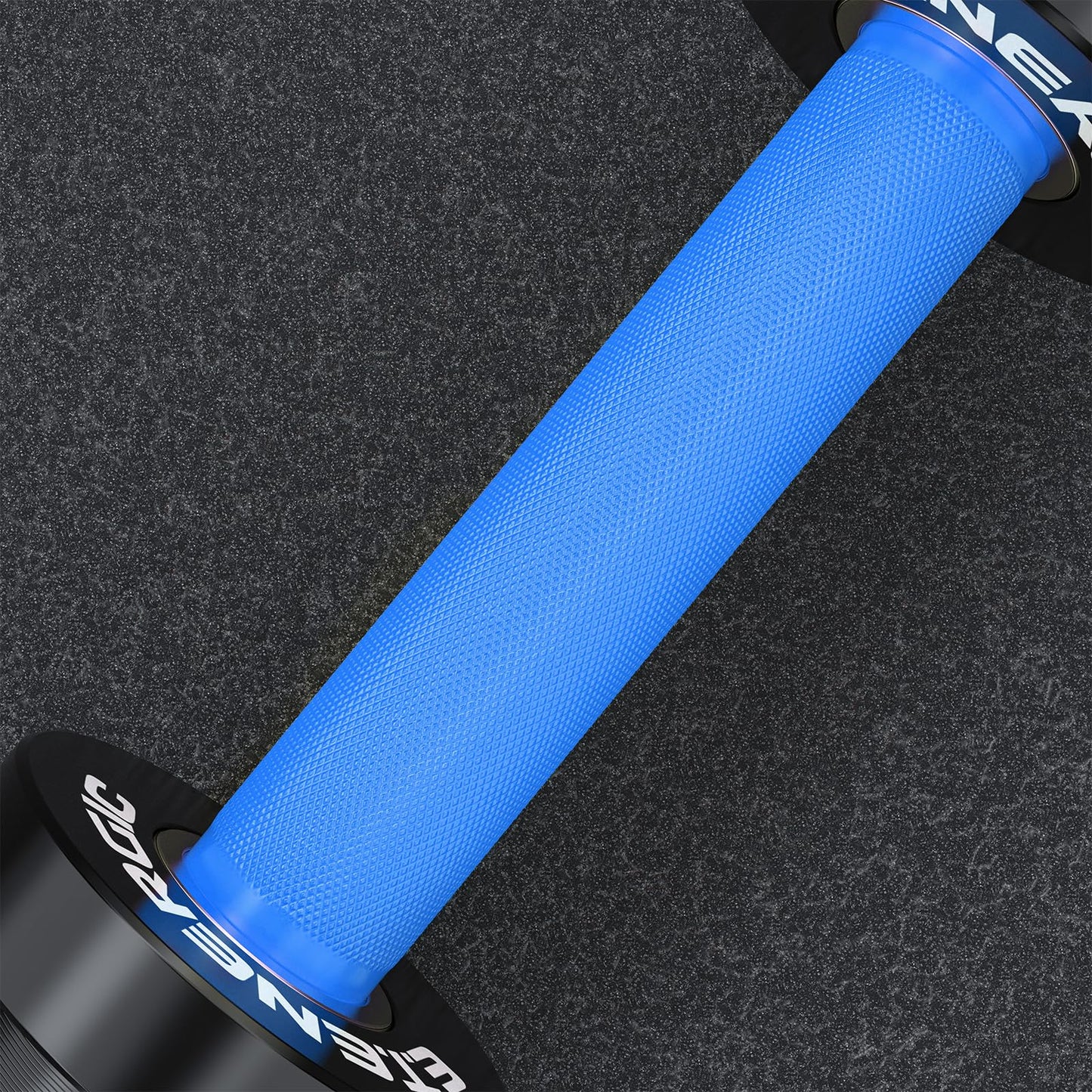 E.T.ENERGIC Olympic Dumbbell Handles Pair – 20" Loadable Dumbbell Bar with Rotating Sleeves, 28mm Knurled Grip, Solid Steel Construction, Compatible with 2-Inch Weight Plates – Adjustable Strength Training Equipment for Home Gym Workouts,Blue&Black
