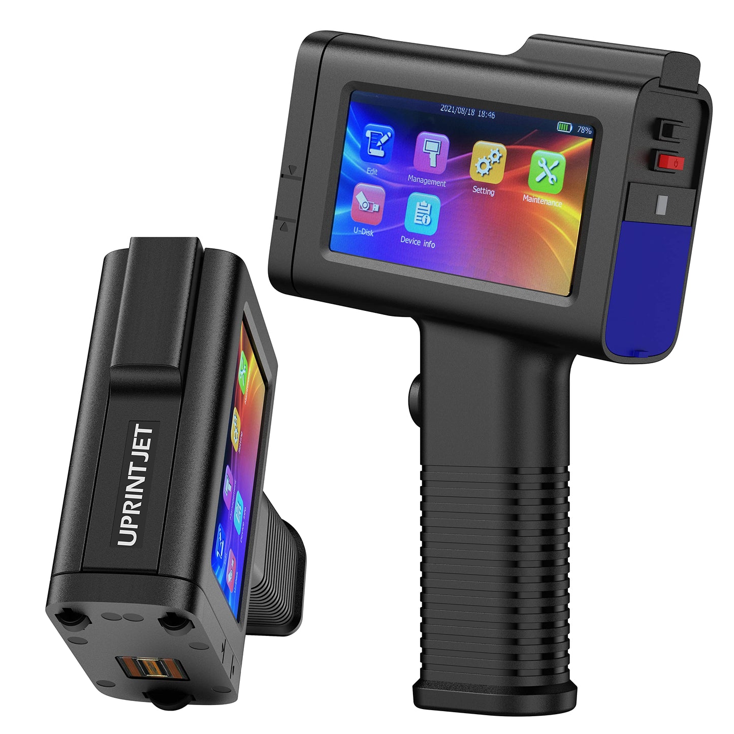 UPRINTJET Handheld Inkjet Printer BT-HH6105B2 with Photoelectric Sensor Inkjet Coder Quick-Drying Ink for Barcode QRcode Batch Number Logo Date Printing Machine Handheld Printer for Any Surface