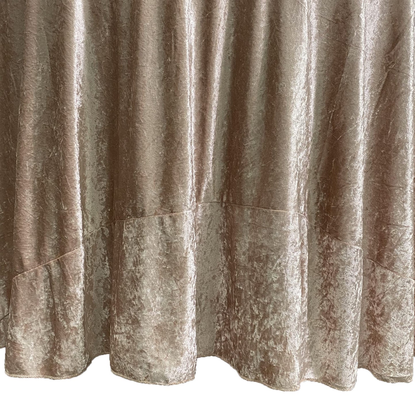 YOUR CHAIR COVERS - 120 Inch Round Crushed Velvet Tablecloth for 5 ft. Round Tables - Champagne