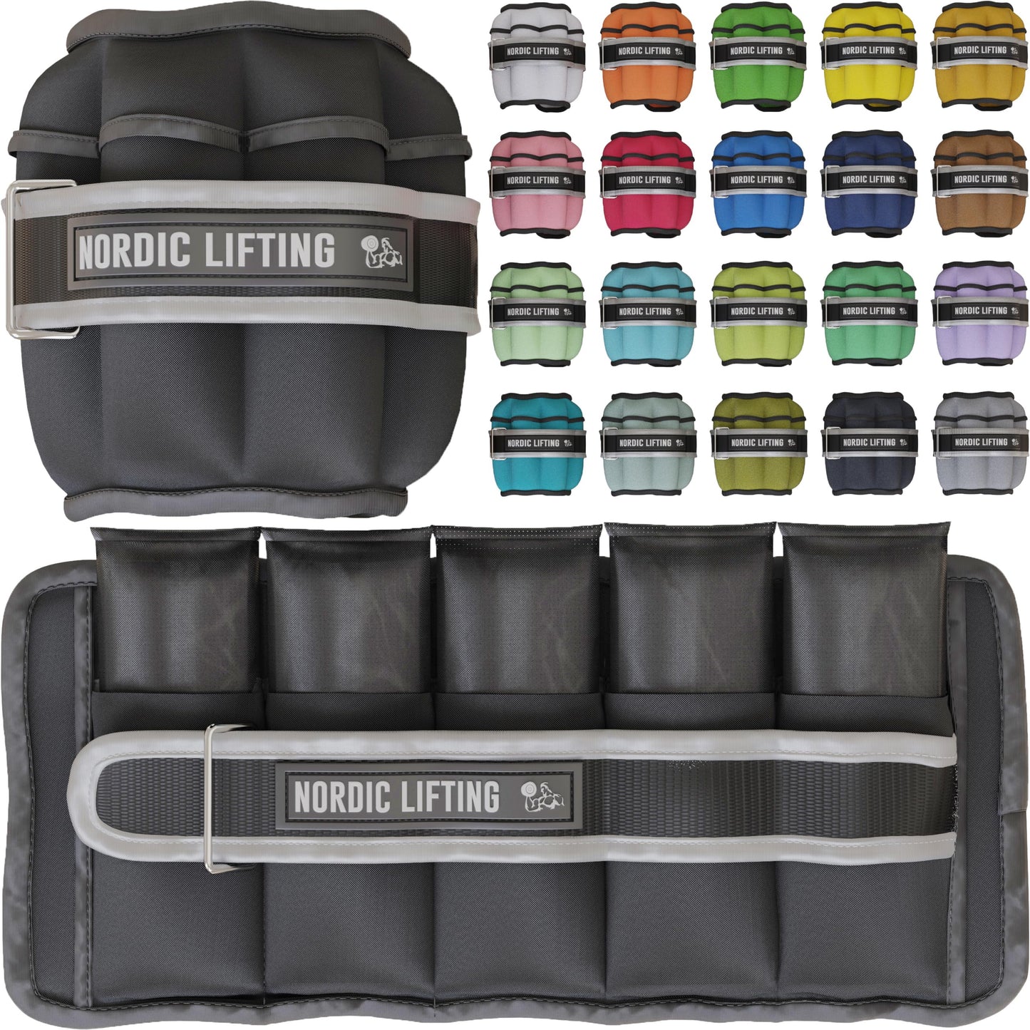 Nordic Lifting Adjustable Ankle Weights for Women & Men – 1 Pair (2–10 lbs) Wrist, Arm & Leg Weights for Gym, Yoga & Home Workouts – Secure Fit Strap Design – Durable Fitness Training Equipment
