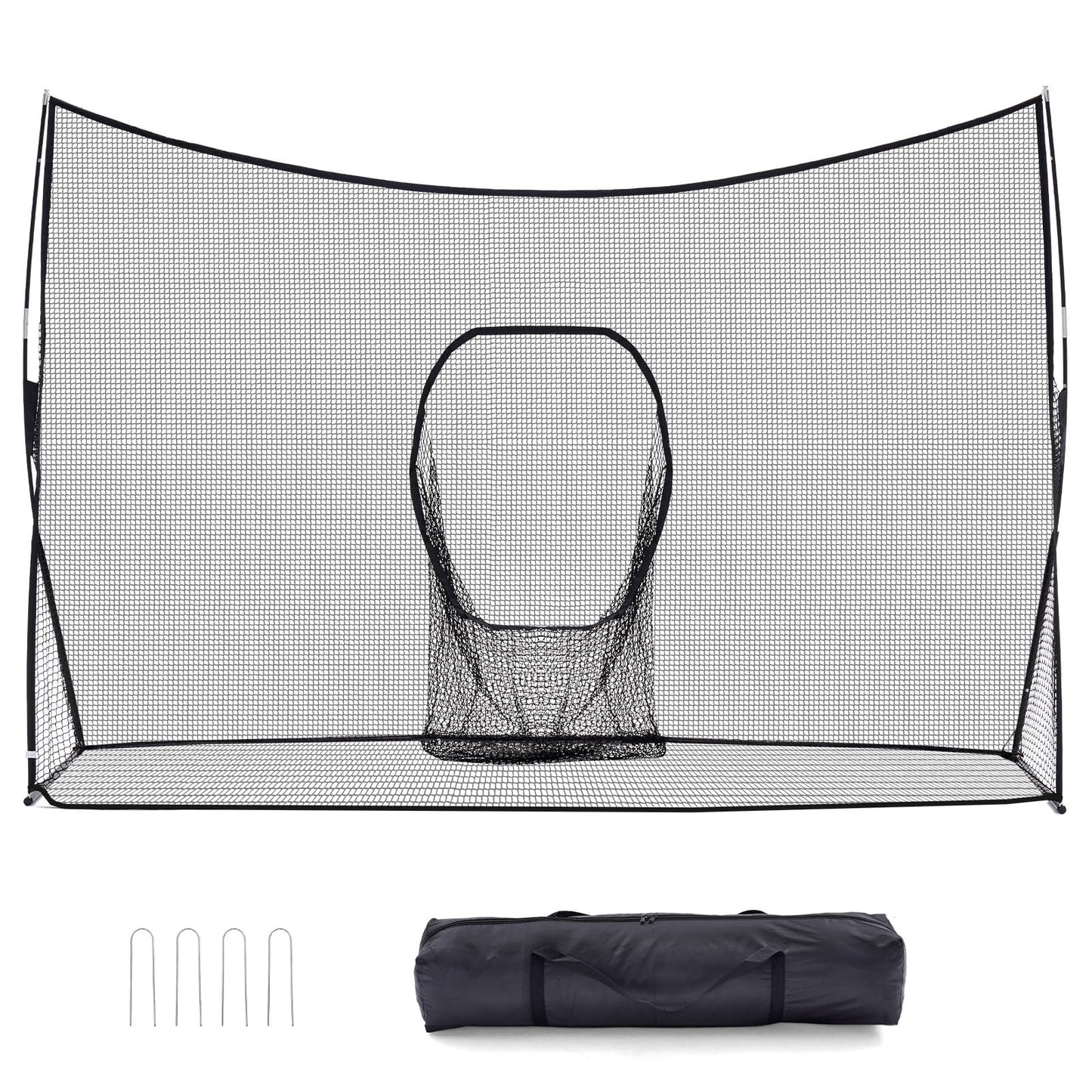 DUMOS Portable Golf Net, 10x7 ft Golf Practice Net for Backyard with Frame, Sturdy Outdoor Indoor Hitting Net, Home Training Equipment for Garage Yard, Personal Driving Range Tools, Black
