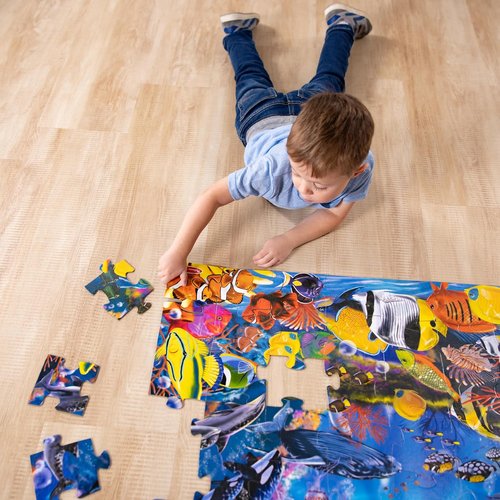Melissa & Doug Jumbo Underwater Ocean Floor Puzzle - 48 Pieces | Educational Activity for Kids Ages 3+ (2 x 3 Feet)