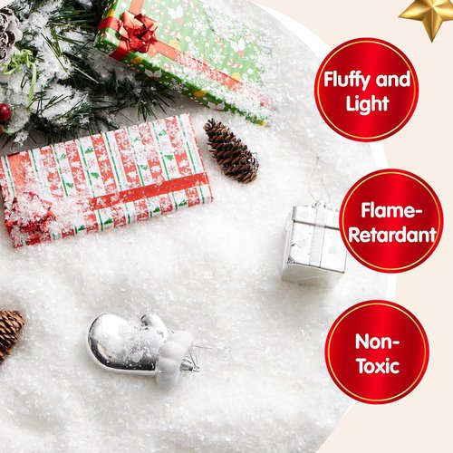 JOYIN 10 Oz Fake Snow - 2 Pack of Artificial Snowflakes for Christmas Tree & Holiday Decor