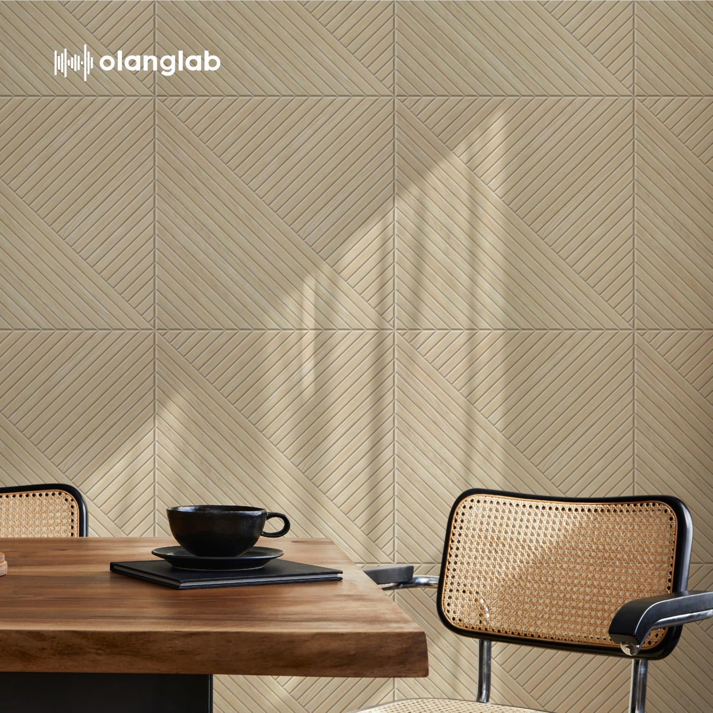 Olanglab Peel and Stick Wall Panels 6 Pack, 23.6" x 23.6" Acoustic Panels Sound Absorbing, Decorative Acoustic Wall Panels for Home Studio and Office, Light Natural Oak Pattern, Style C