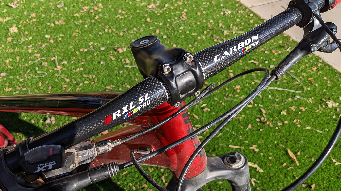 31.8 Handlebar, Mountain Bike Handlebars, Carbon MTB Handlebars, 3K Glossy Flat Handlebar Straight Mountain Bike Bars, Lightweight Wide Carbon MTB Bars For MTB Downhill Scooter City Bike