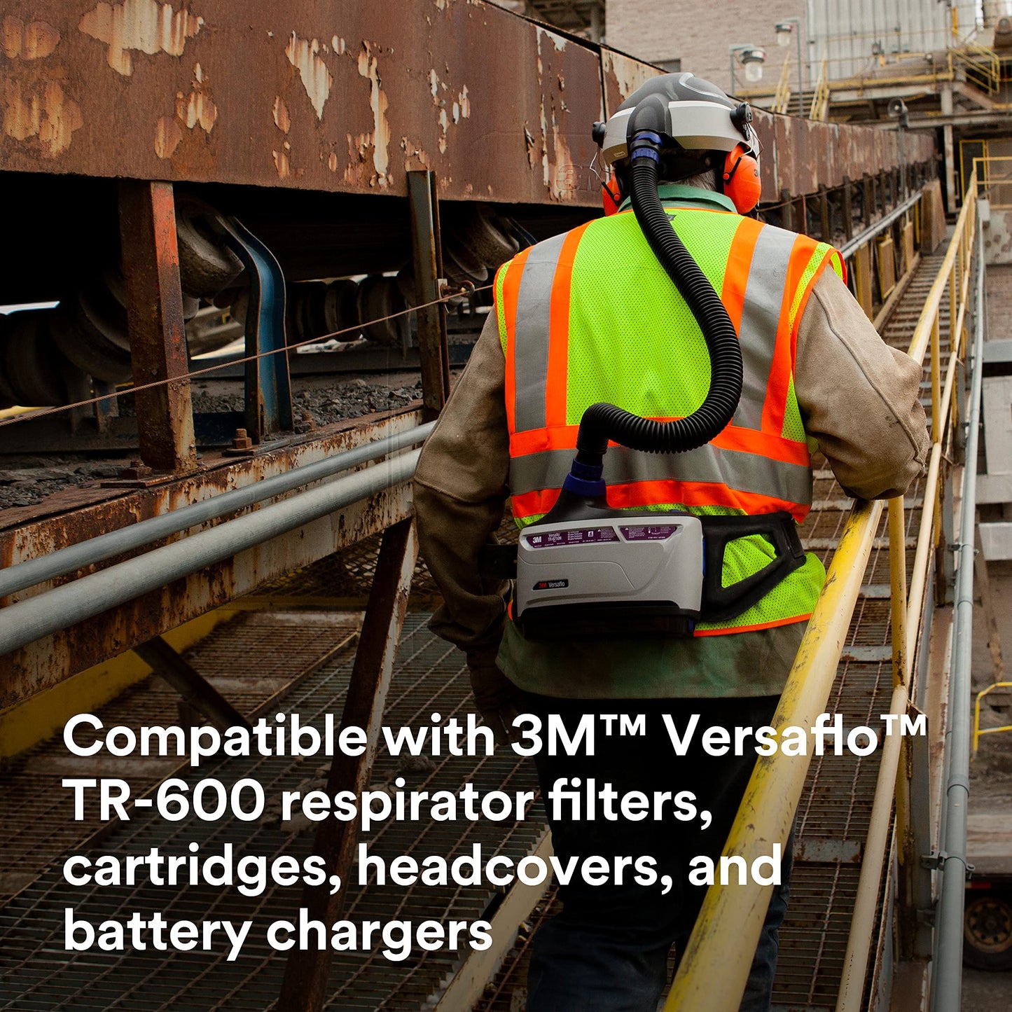 3M PAPR Respirator, Versaflo Powered Air Purifying Respirator Kit, TR-600-HIK, Heavy Industry, All-in-One Respiratory Protection, Easy to Use, High Capacity Battery, Metalwork, Grinding