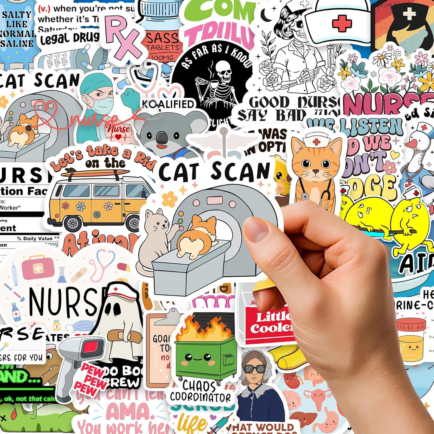 120Pcs Pack, Funny Nurse Stickers, Nursing Gift by Puraesla, Hilarious Sticker Medical Decals for Computer, Cups