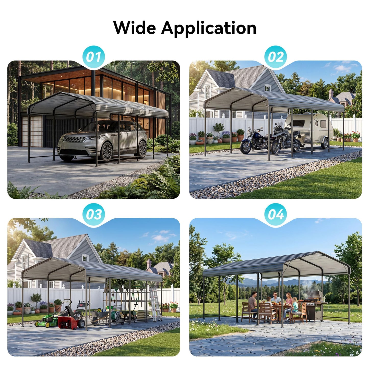 COSIEST 10x20 FT Heavy Duty Metal Carport, Galvanized Steel Roof All Weather Garage Canopy, Waterproof, Windproof, Outdoor Car Shelter for Car, Truck, Boats
