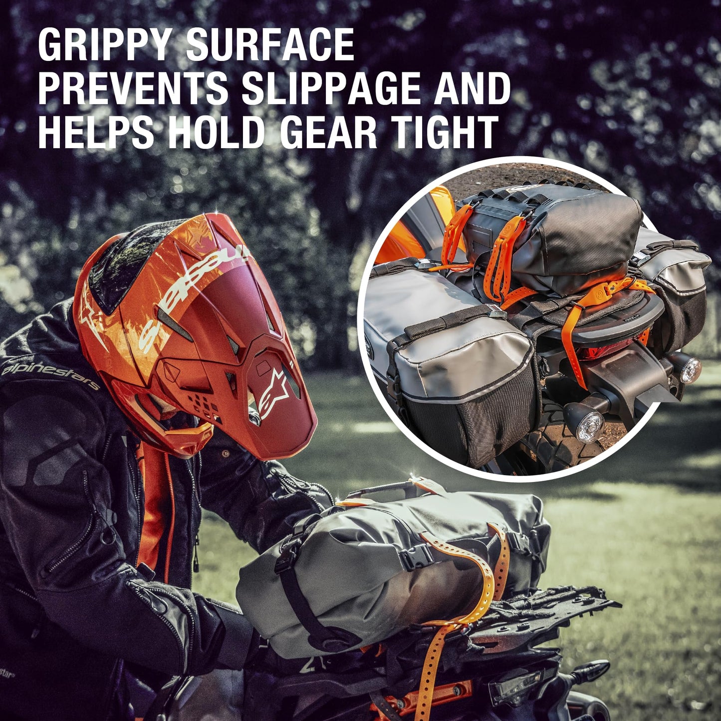 Giant Loop Pronghorn Straps, Multi-Purpose Cargo Straps with Virtually Unbreakable Fasteners, 32" Orange, 2-Piece Pack