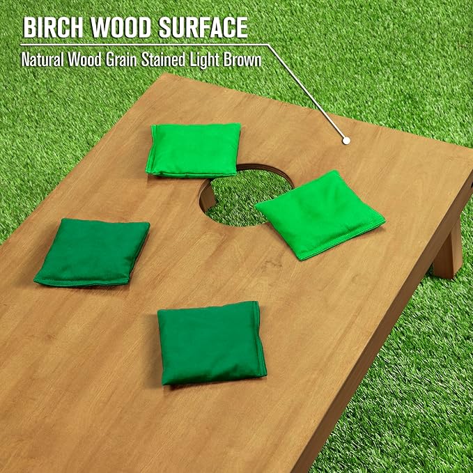 GoSports 4 ft x 2 ft Regulation Size Wooden Cornhole Boards Set - Includes Carrying Case - Full Regulation Size Bean Bag Toss Boards