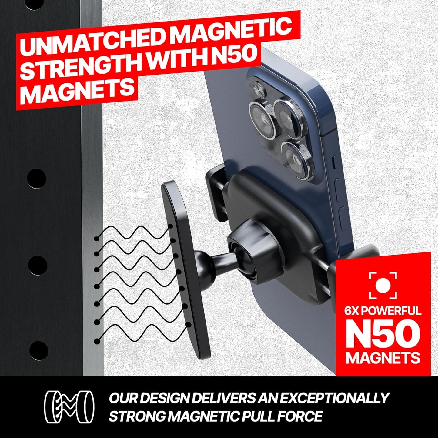 BLAUBECK Magnetic Phone Holder for Gym Essential Gym Rats Stuff Magnetic Tripod for iPhone and Magnet Phone Mount Home
