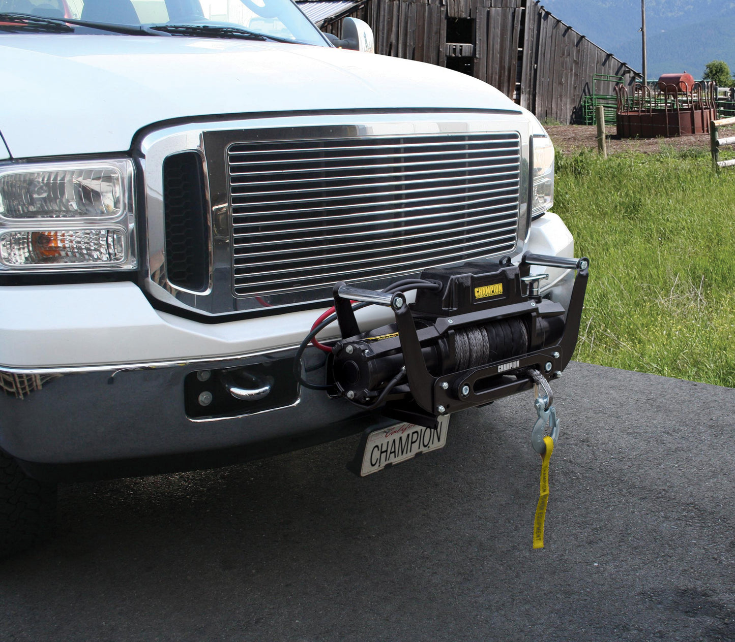 Champion Power Equipment 12,000-lb.Truck/SUV Synthetic Rope Winch Kit with Speed Mount