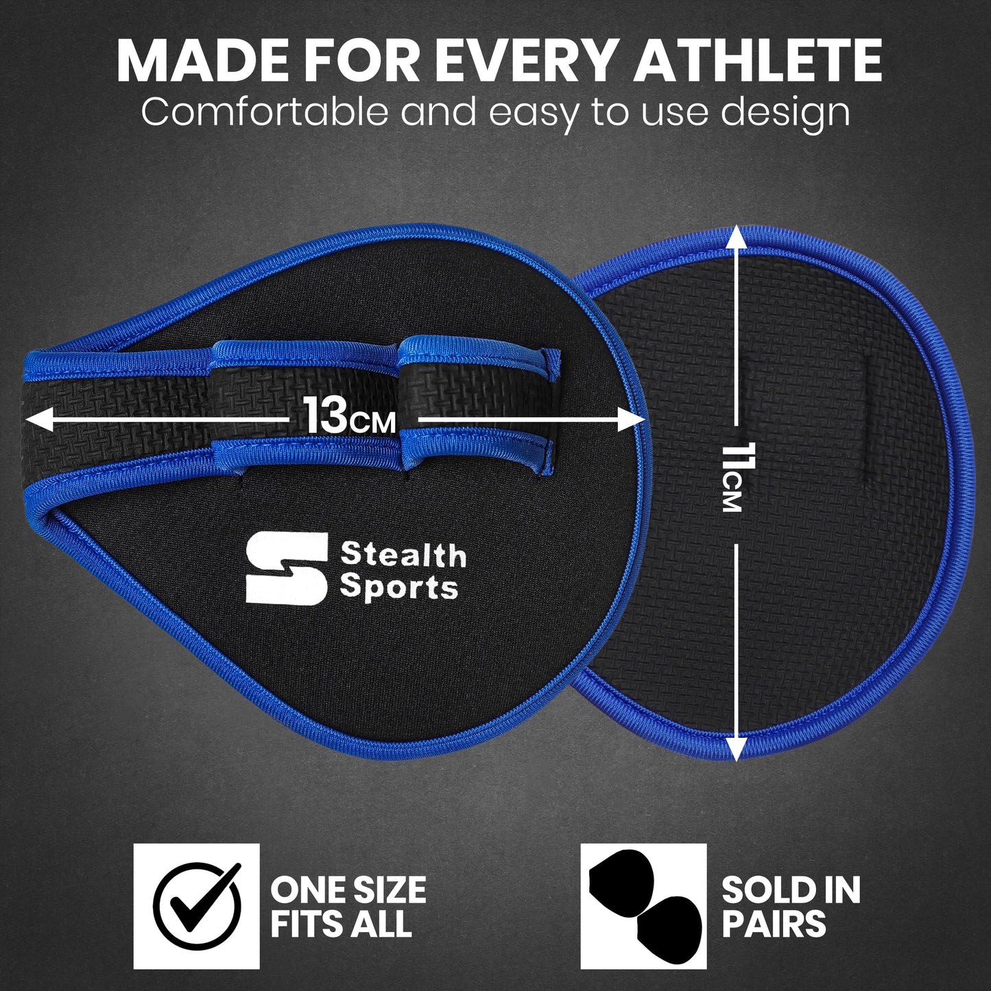 Stealth Sports Weight Lifting Gym Grip Pads Non-Slip Neoprene Pull Up Bar Pads Substitute of Workout Gloves Prevents Callus Tears–Calisthenics Fitness Weightlifting Grip Gloves (3 Loop)