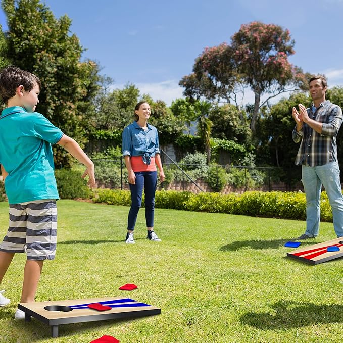 GoSports 2 ft x1 ft Portable Size Cornhole - Choose Classic or Wood Designs - Game Set with 6 Bean Bags - Great for Indoor & Outdoor Play