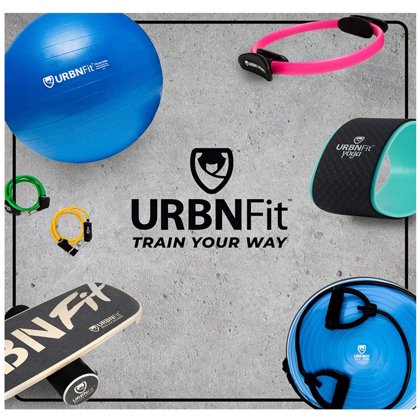 URBNFit Exercise Ball - Yoga Ball in Multiple Sizes for Yoga, Pilates, Pregnancy, Stability - Anti-Burst Swiss Balance Ball w/Quick Pump – Office Ball Chair for Home and Gym – 26 Inch - Black