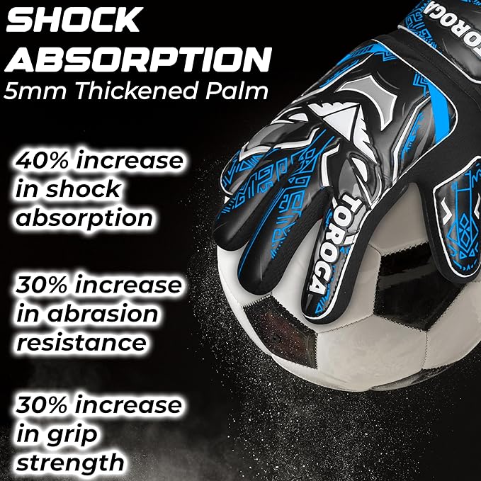 Goalkeeper Gloves for Kids & Youth – Soccer Goalie Gloves, Strong Latex Grip, Double Wrist Support & Breathable Mesh – Boys Football Gloves