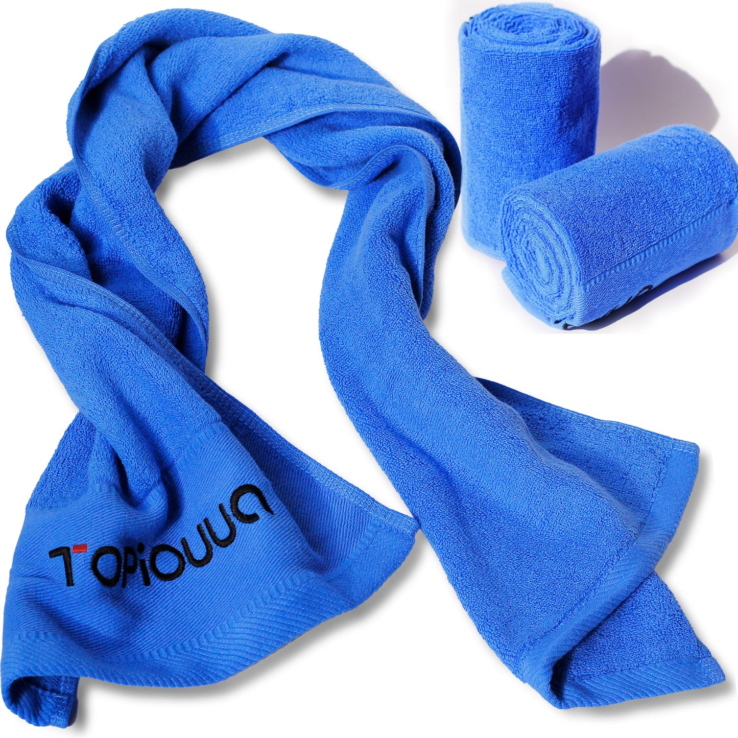 TOPIOUUA Unisex Sports Towels (Set of 2) Upgraded Version-Ultra-Soft Premium Quality100% Cotton Sweat-Absorbing Towels Ideal for Workouts, Workout Towels，Gym Towels Sessions, & Hiking Trips!