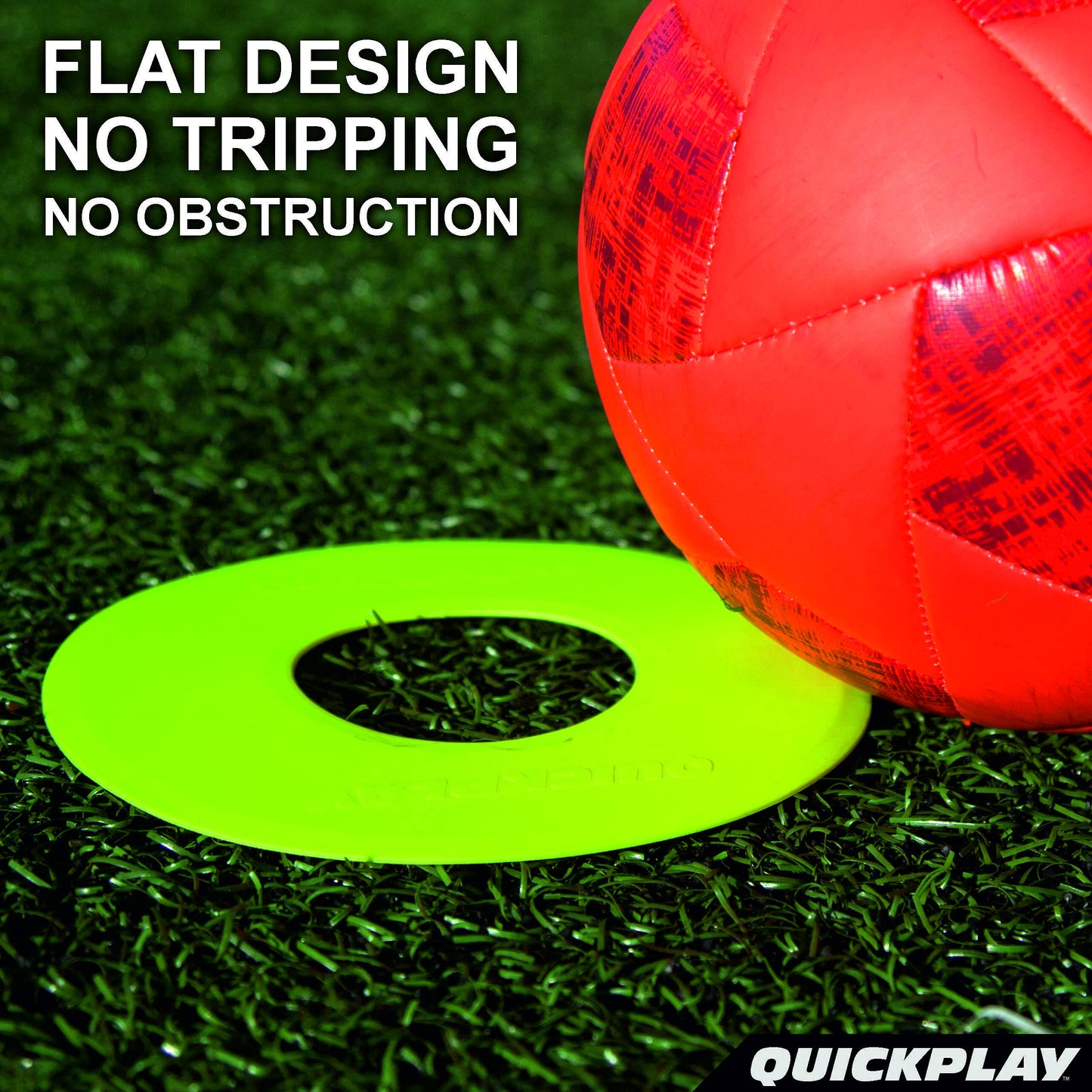 QUICKPLAY PRO Quick-Pick Flat Markers The Original Flat Field Cone Easy Carry Neon Green Spot Markers (Set of 10)