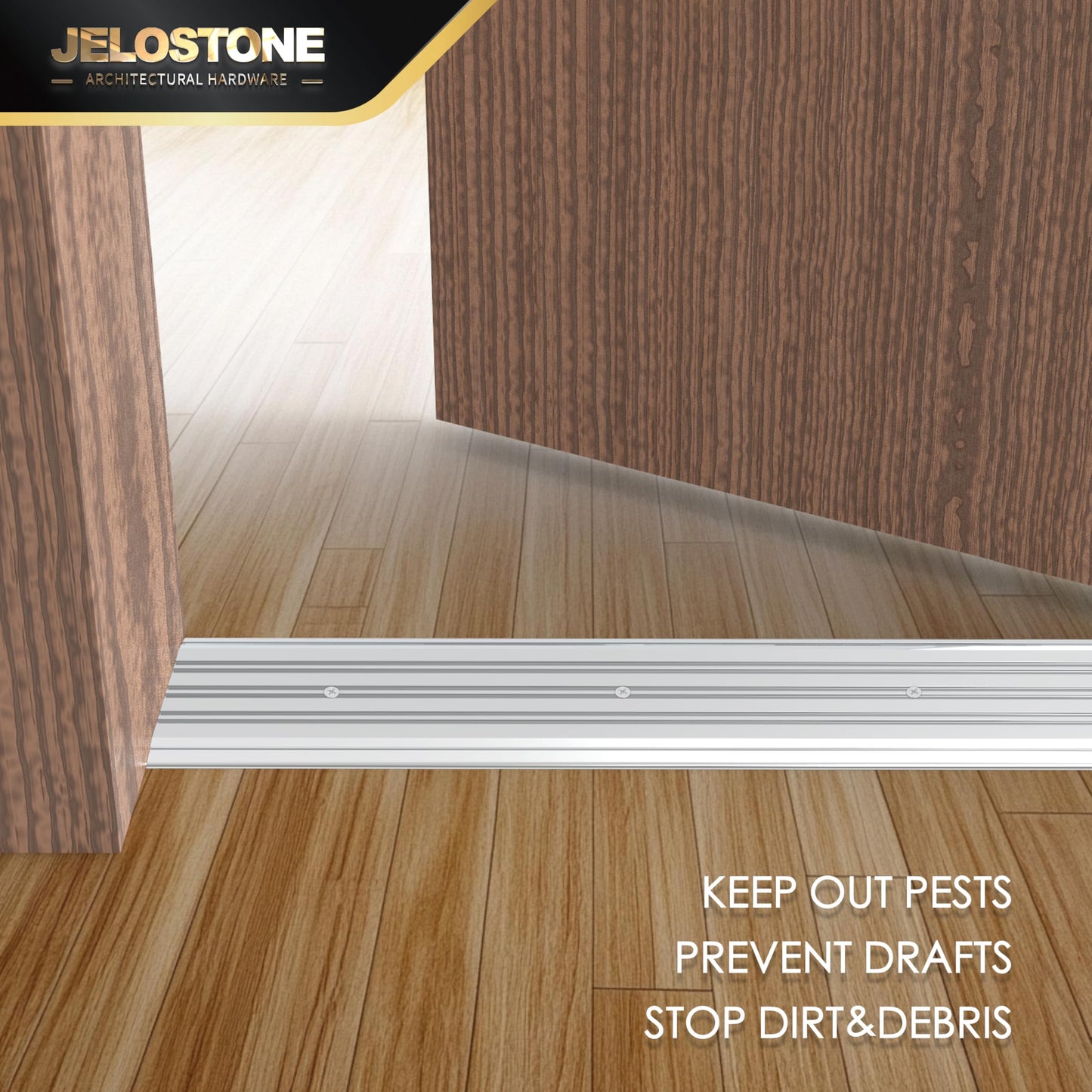 JELOSTONE 5" W x 1/4" H x 36" L - Commercial Aluminum Door Threshold(Mill Aluminum)- Door Saddle- ADA accessible Barrier Free- Fire Rated- Door Thresholds for Exterior Doors, B303A