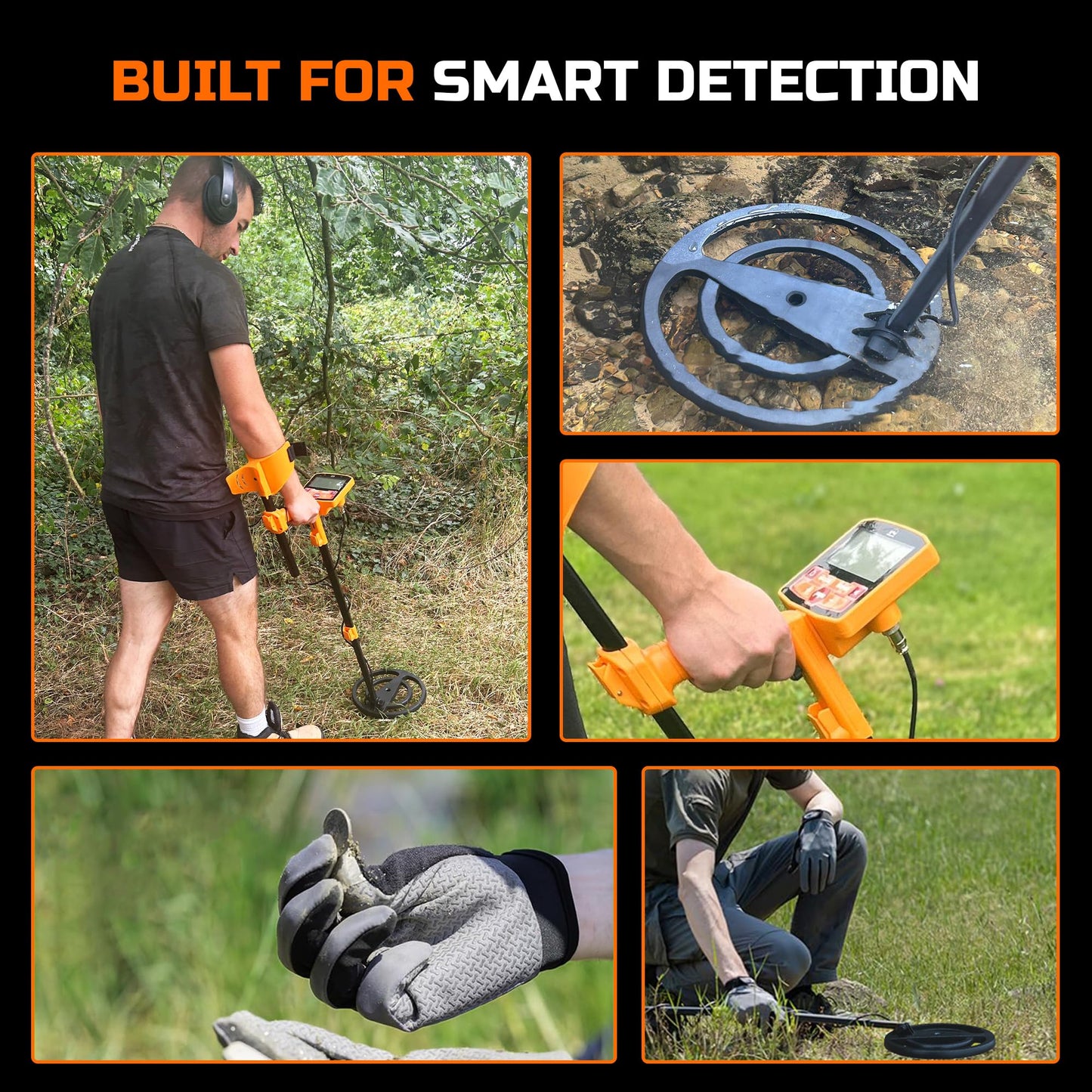 BoJa&Co Metal Detector for Adults, Professional Waterproof Gold & Silver Detector, Rechargeable Kit with 5 Detection Modes, LCD Display, Headphones, Carry Bag & 4-in-1 Digging Shovel