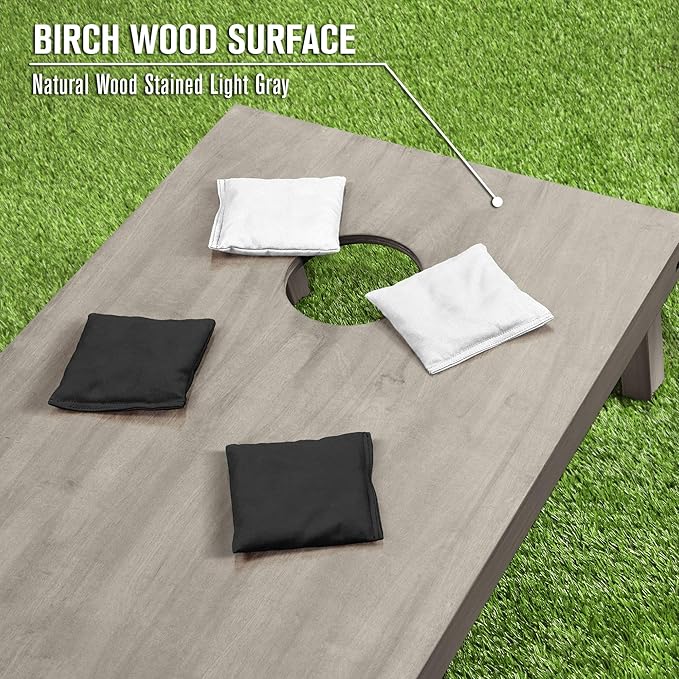 GoSports 4 ft x 2 ft Regulation Size Wooden Cornhole Boards Set - Includes Carrying Case and Bean Bags (Choose Your Colors) Over 100 Color Combinations