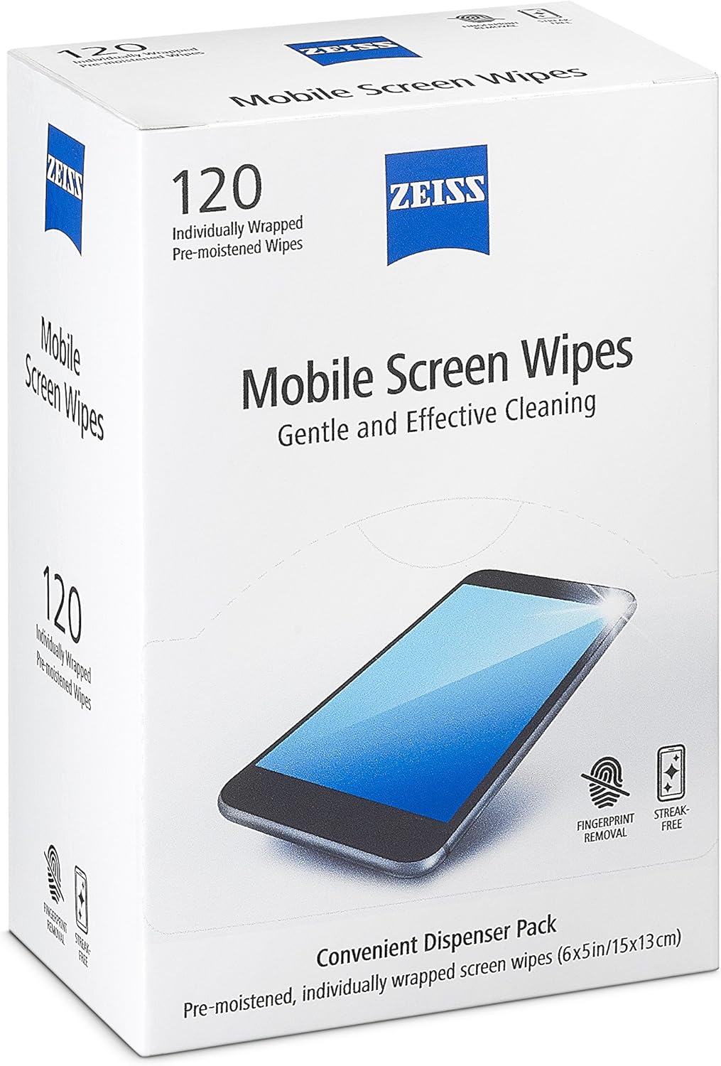 120 Count ZEISS Pre-Moistened Wipes, Screen Cleaner
