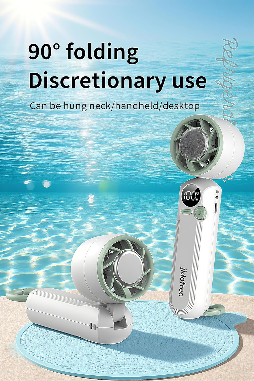 Skiennix Handheld Mini Fan - Portable Rechargeable Turbo Fan with Adjustable Speed & Ice Cooler