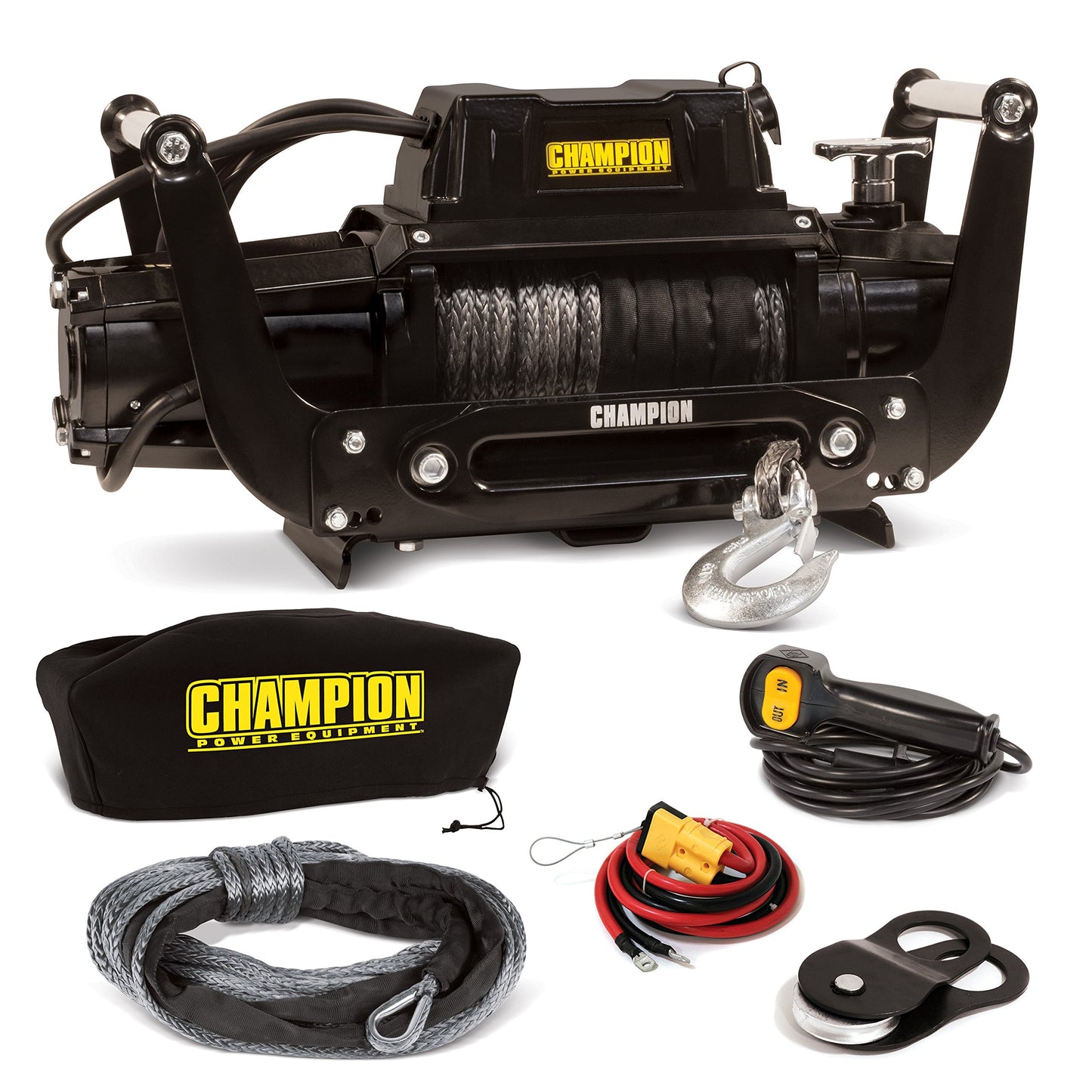 Champion Power Equipment 12,000-lb.Truck/SUV Synthetic Rope Winch Kit with Speed Mount